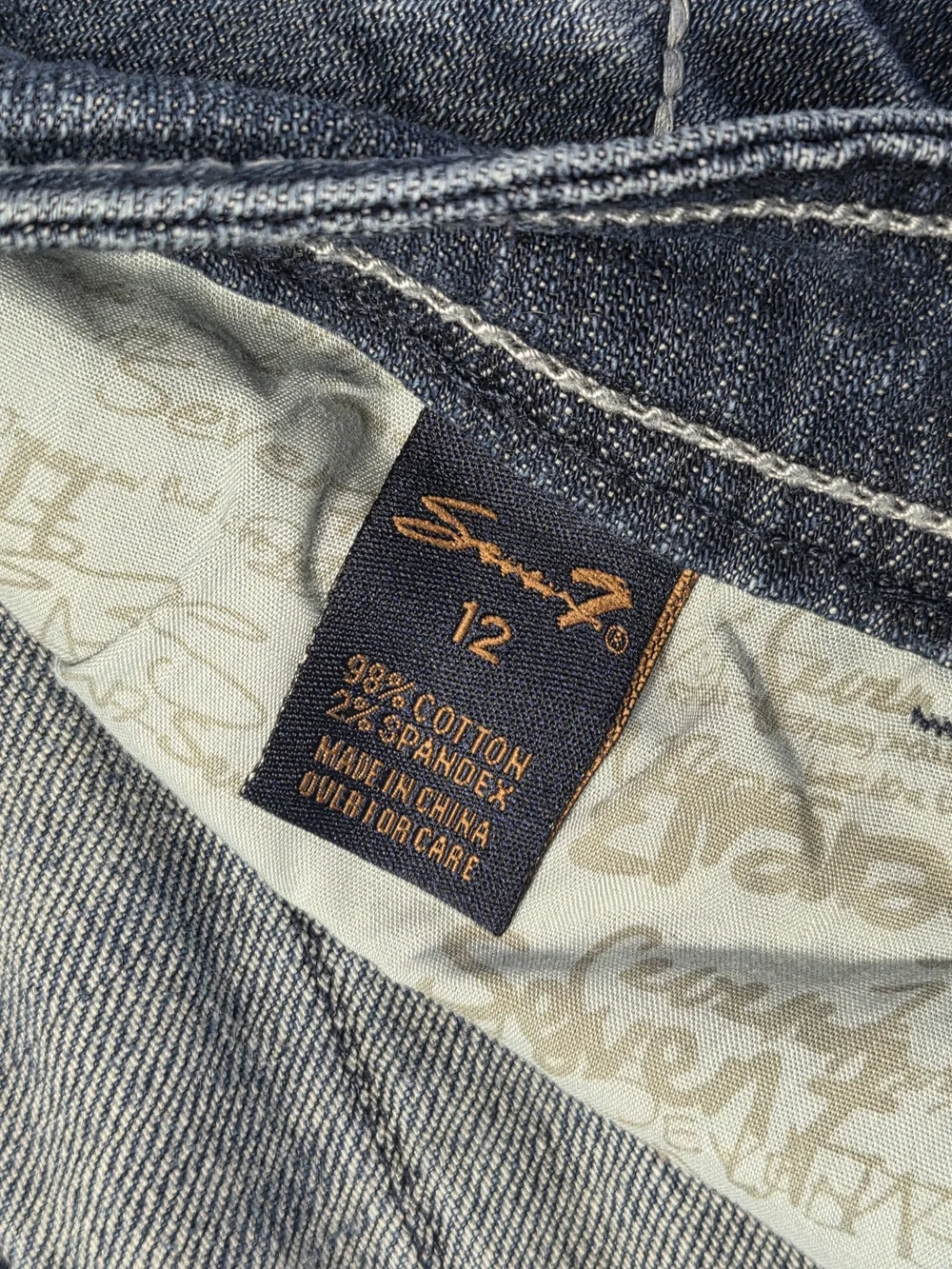 Seven7 Women's Blue Jeans Rhinestone Size 12 Boot Cut Medium Wash - Picture 11 of 14